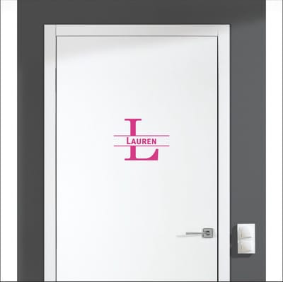 Deursticker Met Naam -  Lauren - Roze