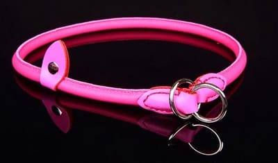 Dog's Companion Leren Sliphalsband - Lengte: 50 cm x 8 mm - Roze