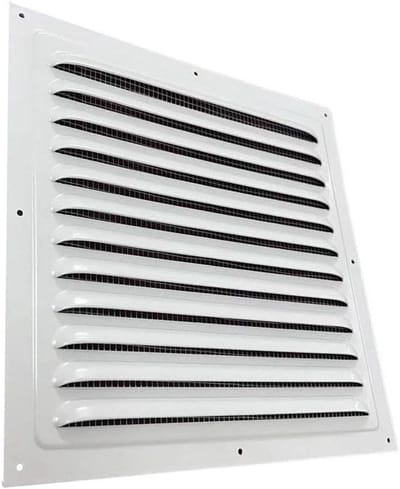 Vierkante Ventilatie Rooster Wit Met Vliegengaas voor Binnen en Buiten