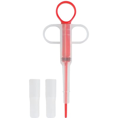 Seringue d'alimentation pour médicaments pour animaux de compagnie Chat Chien Seringue à comprimés avec 2 embouts Outils distributeur de pilules pour animaux de compagnieRouge rouge