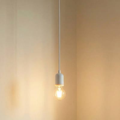 Lindby - hanglamp - 1licht - Aluminium, staal - H: 7 cm - E27 - wit