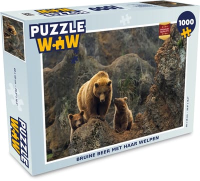 Puzzel Beer - Welp - Stenen - Legpuzzel - Puzzel 1000 stukjes volwassenen