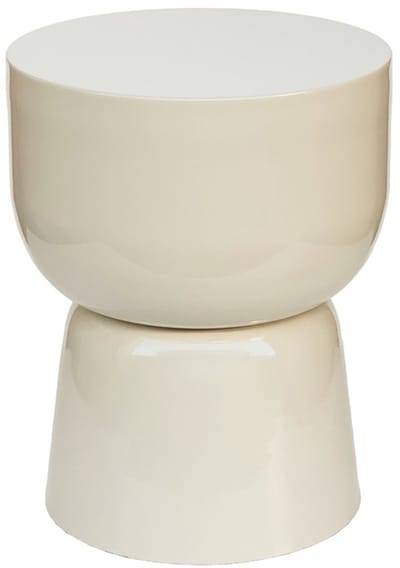 Livingfurn Bijzettafel Kian - Rond Off White Acaciahout - 36x35,5x46cm