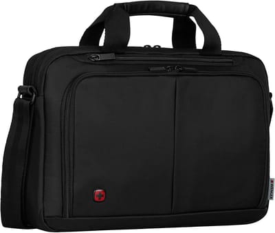 Laptoptas - Schoudertas Documententas - Zakelijk Gebruik - Gewatteerd Laptopvak - 5L Inhoud - Zwart