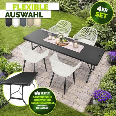 Tuinstoel Set 6 Stuks Weerbestendig Outdoor Tuinstoel met Armleuningen – UV-bestendig, Belastbaar tot 120 kg – Moderne Terrasstoel voor Tuin, Balkon, Patio & Outdoor Gebruik – Taupe – Afmetingen op...