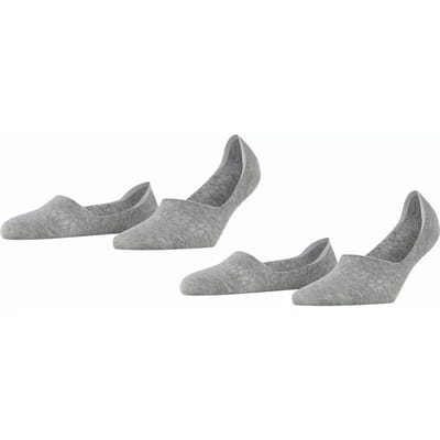 Burlington Everyday 2-Pack onzichtbar eenkleurig katoen multipack footies dames grijs - maat 35-36