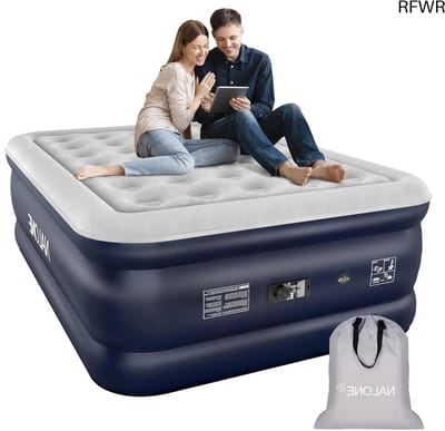 RFWR® Zelfopblazend Luchtbed voor 2 Persoons - Snel Opblaasbaar Bed voor Vakanties en Reizen 183cm x 135cm x 44cm