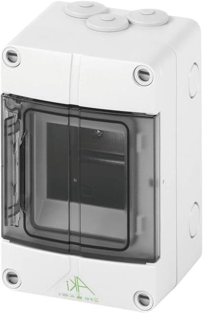 Kleine verdeler - Opbouw verdeler - Elektrische installatie - Eén rij - 3 groepen - Grijs