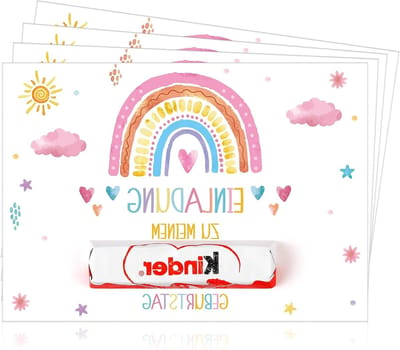 12 Sets Regenboog Uitnodigingen voor Kinderfeestjes met 12 Enveloppen, Feestuitnodigingen voor Jongens en Meisjes, Kleurrijke Verjaardagsuitnodigingen voor Kinderen
