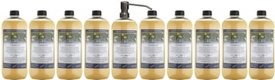 Shampoo Kamille - 1 liter (transparant) - 10 stuks - met zilveren pomp - Voordeelverpakking - Haarverzorging