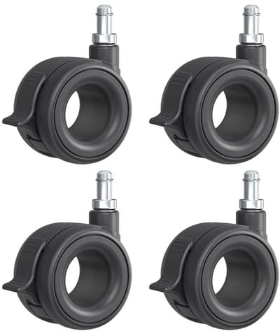 Zwenkwielen voor Kantoormeubelen, Laadcapaciteit, Set van 4, 65 mm, Rubber Wielen voor Vloeren, Meubels en Tapijten