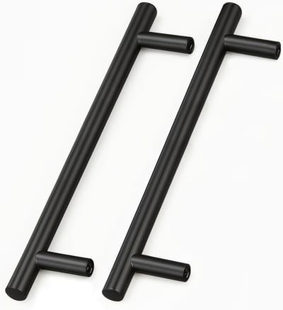 2 Stuks Deurknop RVS Zwart 192mm Gatafstand voor Keuken- en Kastdeuren, Inclusief Schroeven en Eenvoudige Montage