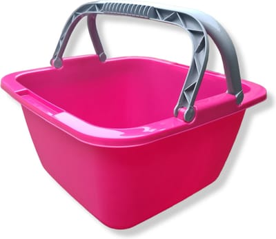 HL- Vierkant - Afwasteil - Afwasbak - Keuken & Huishouden met Hengsel 18.5L - Roze - 39x39x22cm.