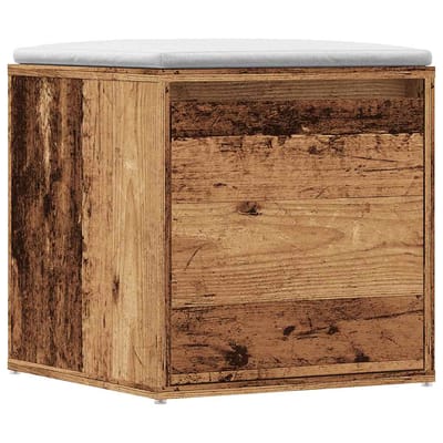 vidaXL - Opbergbox - met - lade - 40,5x40x40 - cm - bewerkt - hout - oud - houtkleurig