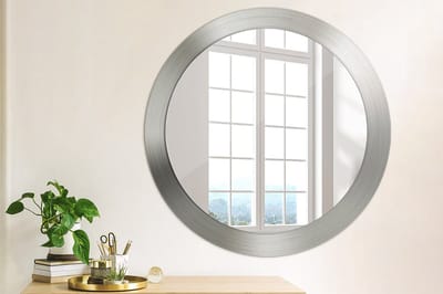 Coloray Bedrukte Spiegel - Imitatiemetaal Bedrukte Spiegel - 80 cm - Zilver Bedrukte Spiegel - Bedrukte Spiegel - Spiegel Met Bedrukte Lijst - Spiegel Met Decoratie