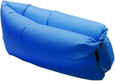 Opblaasbare sofa - luchtlounger luchtbank met draagbaar pakket voor camping strand - knalblauw