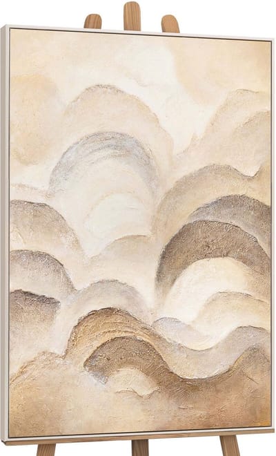 Canvas schilderij handgeschilderd layers of the horizon abstract – YS-Art Gallery – Luxe wanddecoratie voor woonkamer – Modern schilderij voor slaapkamer en hal