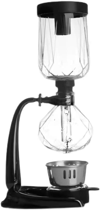 Siphon Koffiezetapparaat - Vacuüm Koffiezetter - Thuis Koffie Zetten - Hittebestendig Glas - 5 Kops Capaciteit - Zwart