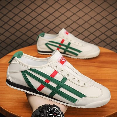 Heren Luxe Casual Schoenen Ademend Zachte Zool Leren Schoenen Instapschoenen - Perfect voor Buiten Wandelen & Rijden Comfort 39 groen