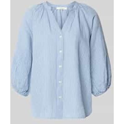 relaxed fit overhemdblouse mix van katoen en linnen model 'ALBERTA'