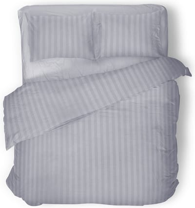 Eleganzzz Dekbedovertrek Uni - Licht Grijs - Dekbedovertrek 240x200/220cm - Satijnstreep / Satijn Streep - Hotel Kwaliteit Satin Stripe - Dekbedovertrekken - Effen Dekbedovertrek