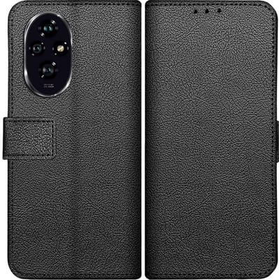 Cazy hoesje geschikt voor Honor 200 Hoesje met Pasjeshouder - Bookcase Classic - Zwart