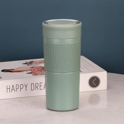 Set Tasse en Silicone Tasse Droite Simple avec Filtre à Thé Acier Inoxydable Tasse Thermos d'Affaires 420ml