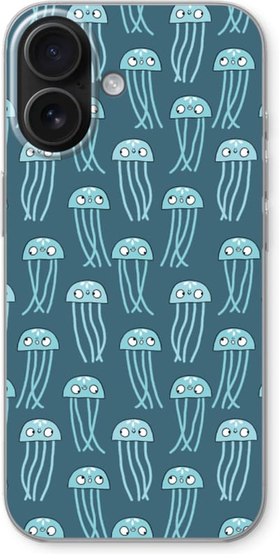 Case Company® - Hoesje geschikt voor iPhone 16 hoesje - Kwallie - Soft Cover Telefoonhoesje - Bescherming aan alle Kanten en Schermrand