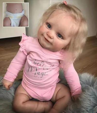Realistische baby pop - Reborn meisje - Kinderspel - Volledig vinyl lichaam - 51 cm - Roze kleding