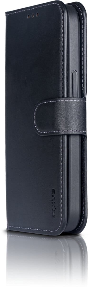 Rixus For iPhone 15 Duo Magnetic Detachable Wallet Black