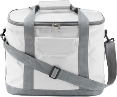 Grote koeltas Sitges - wit/grijs - met verstelbare band - 17 liter - Koeltassen outdoor / strand