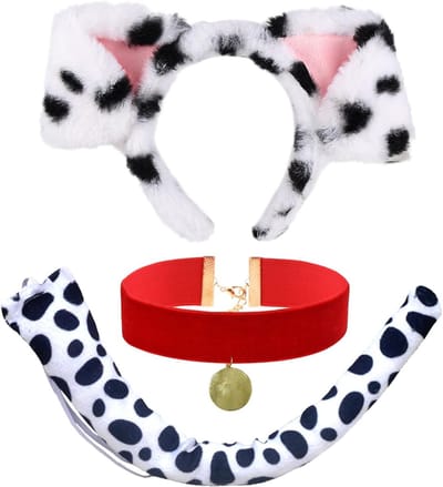 Dalmatian Kostuum Set voor Honden met Oren, Hoofdband en Staart - Perfect voor Halloween, Carnaval en Feestjes