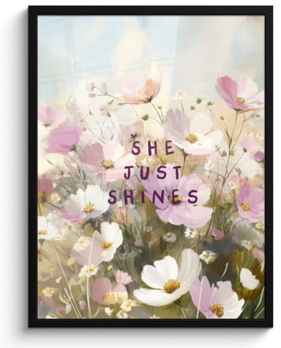 Poster in lijst - Fotolijst 50x70 cm - Posters - Quote - Bloemen - Schilderachtig - Posterlijst zwart - Decoratie - Wanddecoratie woonkamer - Muurdecoratie slaapkamer