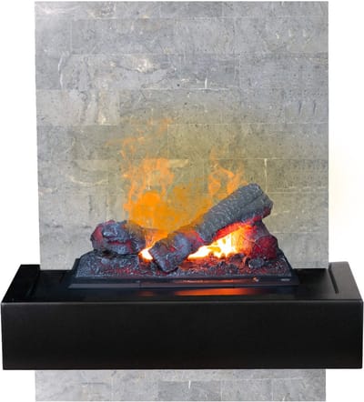 Xaralyn Elektrische wandhaard - Quero ES - grijs natuursteen - met afstandsbediening - Opti-Myst waterdamphaard - wandombouw inclusief inbouwhaard - sfeerhaard