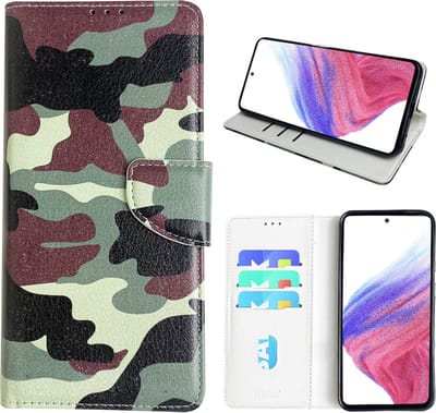 Hoesje geschikt voor Samsung Galaxy A53 Bookcase met camouflage print