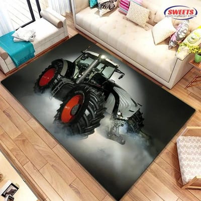 Grote Machines Tractor Serie Patroon Groot Tapijt voor Huis Woonkamer Kinderkamer, Sofa Deurmat Vloerkleed Antislip Decor Mat 50x80cm (20x31in)