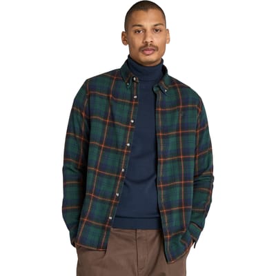 Timberland Midweight Flannel Check Shirt Green Gables Taglia: L | Camicie Casual Outlet | Uomo | Verde