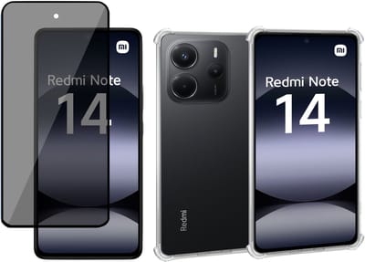 ChiGuard Hoesje & Privacy Screenprotector geschikt voor Xiaomi Redmi Note 14 – Privé - Gehard Glas Cover