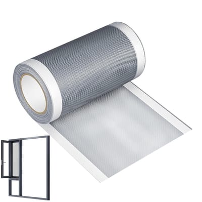 Schermreparatiepleister - Herstelscherm gaas - Horren repareren - Weerbestendig en langdurig - 12 cm x 5 m - Grijs