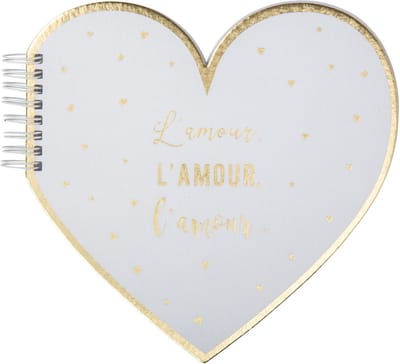 ARTYFETES - Gastenboek hartvorm liefde goud 20 cm wit bruiloft