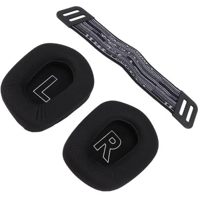 Headset Oorkussens Ademend Mesh High Density Memory Foam Oorkussens met Hoofdbandriemen voor zwart