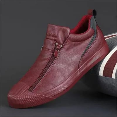 Nieuwe Herfst Heren Trendy Sneakers Leer Zachte Zool Herenschoenen Maat 38-44 38 gray