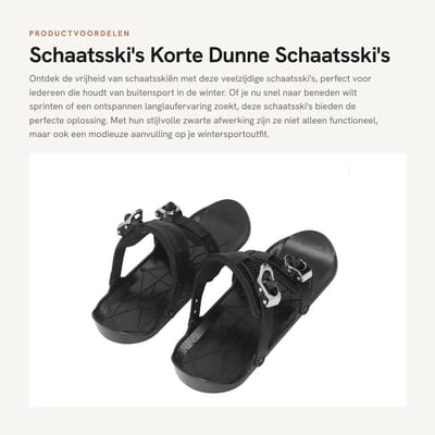 Dailygoods- Schaatsski's - Zwart - Korte Dunne Schaatsski's - Te Bevestigen aan Skischoenen - Winterschoenen - Duurzaam Nylon/Roestvrij Staal - Miniski's