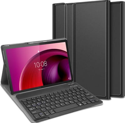 Just in Case tablet Hoes met Toetsenbord geschikt voor Lenovo Tab M10 (5G) - QWERTZ Bluetooth Keyboard Case - Zwart