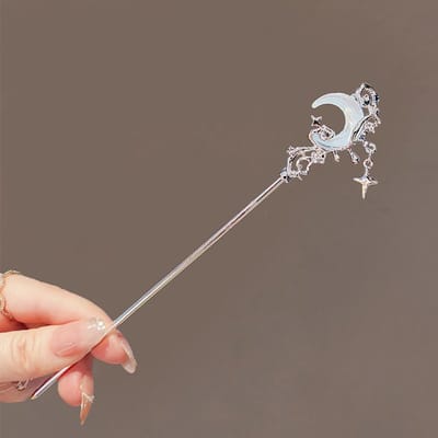 Romantische Maansteen Ster Maan Haarstok Metalen Tak Haarspeld Haarfork Chinese Stijl Haaraccessoires voor Meisjes Haarsieraden moon