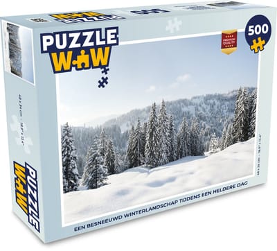 Puzzel Een besneeuwd winterlandschap tijdens een heldere dag - Legpuzzel - Puzzel 500 stukjes
