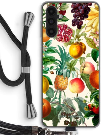 Case Company® - Hoesje met koord geschikt voor Samsung Galaxy A13 5G hoesje met Koord - Classic Flora - Telefoonhoesje met Zwart Koord - Bescherming aan alle Kanten en Over de Schermrand