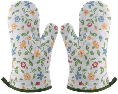 Dailygoods- Ovenhandschoenen Hittebestendig - Ovenwanten 2 Stuks - Katoenen Print - Duurzaam - Geschikt voor Bakkerijen - Robuust en Zacht - Bakhandschoenen