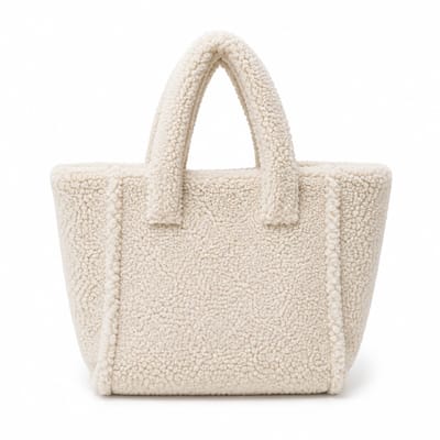 Chipa - Teddy Handtas Beige/Crème - Magnetische sluiting – Zachte Sherpa Tas – Trendy Dames Handtas – Met Ritssluiting & Binnenvak - Teddy Shopper - Fluffy tas - Teddy bag