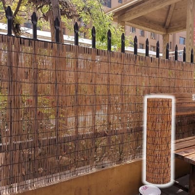 Natuurlijk bamboe scherm - Tuin privacy rol - Buiten decoreren - Handgeweven kwaliteit - 91 x 915 cm - Natuurlijk
